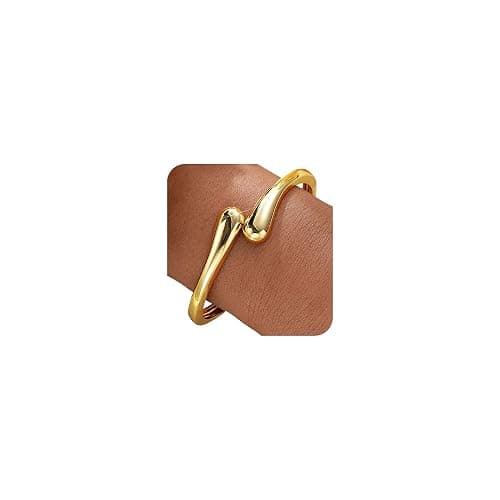 MTINEAPS Gold Bangle Bracelets for Women Teens Trendy Chunky Adjustable Twist Cuff Bracelet Jewelry Gifts - Image 1