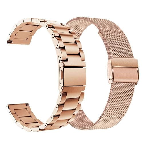ViCRiOR Watch Bands Compatible with 18mm Garmin Venu 3S/Venu 4 41mm/ Vivoactive 4S /Venu 2s / Vivomove 3S, Solid Stainless Steel Watchband+ Mesh Strap Bracelet for Garmin Forerunner 255s/265S - Image 1