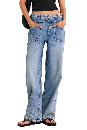 Allimy Womens Jeans High Waisted Straight Leg Baggy Boyfriend Jeans for Women Trendy 2025 Cargo Pants - Image 1