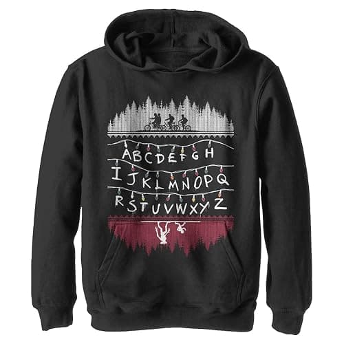 Netflix unisex-child Stranger Things Alphabet Lights Youth Pullover Hoodie - Image 1