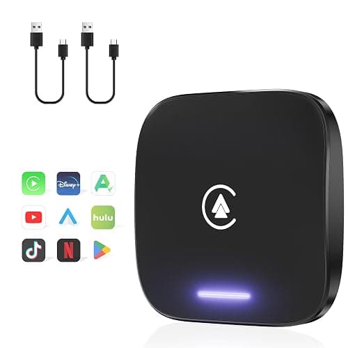 Wireless CarPlay Adapter, Android Auto CarPlay Box Build in Google Play, YouTube, Netflix, Live Sports and More! 4GB+64GB, 8Core Multimedia Video Box with SIM, TF Card for OEM 2016 Wired CarPlay Cars - Image 1