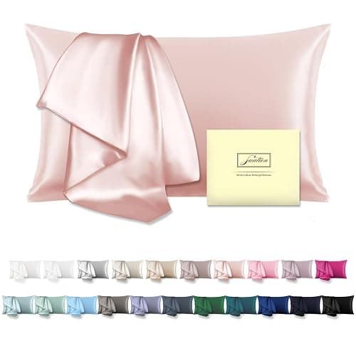 Mulberry Silk Pillow Cases Standard Size Silk Pillowcase with Zipper Soft Breathable Smooth Cooling Satin Silk Pillow Covers for Sleeping for Hair and Skin (Coral,20"X 26",1Pcs) - Image 1