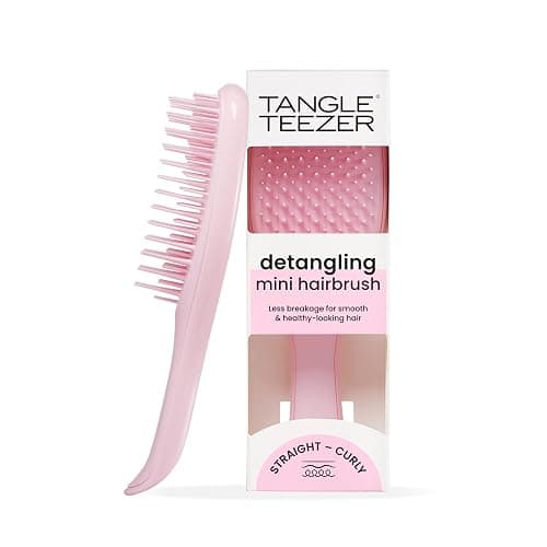Tangle Teezer Mini Ultimate Detangler - For Wet & Dry Hair - Detangling Brush for All Hair Types - Perfect Brush For Kids & Travel - Millenial Pink - Image 1