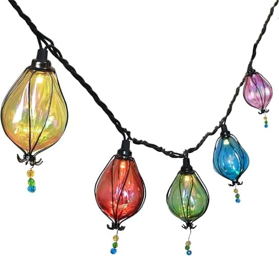 Vigdur Multicolor Outdoor String Lights with 10 Bulbs Connectable Waterproof, Indoor Outdoor Patio Light for Party Wedding Bedroom Cottagecore Decor - Image 1