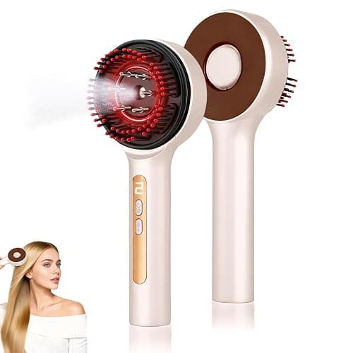 Gewaizhuan Electric Scalp Massager, 3-in-1 Hair Growth Comb with Nano Mist & Oil Applicator, IPX7 Waterproof Scalp Brush, Portable Head Massager for Home & Travel (White) - Image 1