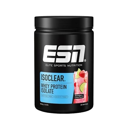 ESN ISOCLEAR Whey Isolate Protein Pulver, Strawberry Lime, 908 g, Proteinlimo mit fruchtig leckerem Geschmack, clear Whey - made in Germany - Image 1