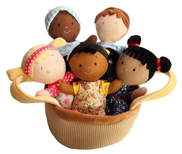 Snuggle Stuffs Basket of Buddies Multicultural Plush Dolls | Diversity & Inclusion Toys for Toddlers | Soft 8 Inch Ethnic Friends for Preschool Classroom, Daycare or Home | Set of 5 - Image 1