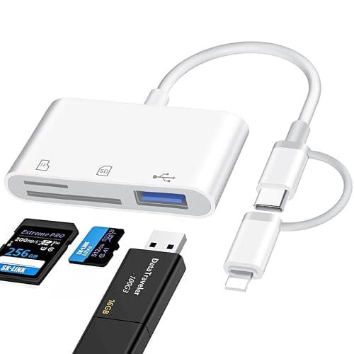 SD Kartenleser für iPhone, 3 in 2 SD Kartenleser für iPhone/iPad/Kamera, Plug and Play, SD Karten Adapter für Phone Typ C Kartenleser für Phone 15/16/Pro Max/Pro/Plus/Pad Pro/MacBook Pro/Air - Image 1