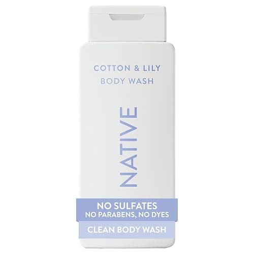 Native Clean Body Wash, Gentle & pH-balanced for Sensitive Skin, 24-Hr Freshness for Women & Men, Vegan & Cruelty-Free, Free of Sulfates, Parabens & Phthalates, Cotton & Lily, 18 fl oz - Image 1