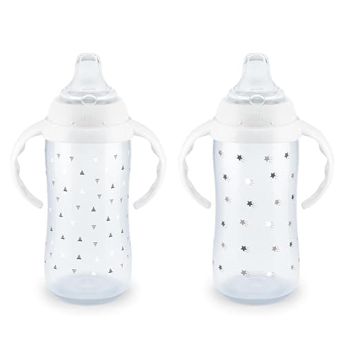 NUK Learner Cup 6+ Months Timeless Collection Amazon Exclusive 10 Oz – BPA Free Spill Proof Sippy Cup 2 Count (Pack of 1) - Image 1