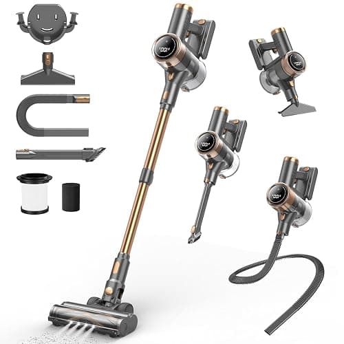 NuYupo Cordless Vacuum Cleaner, 10-in-1 Lightweight Stick Vacuum with 45mins Runtime, Powerful Suction, LED Touch Screen, Rechargeable Vacuum Cleaners for Home Hardwood Floor Carpet Pet Hair (Gold) - Image 1