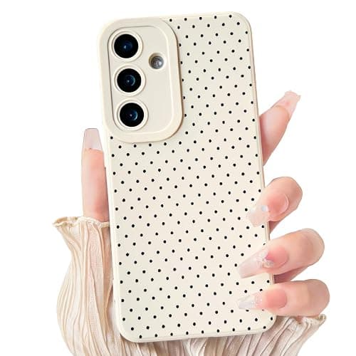 Lovmooful Compatible for Samsung Galaxy A16 Case Cute Polka Dot with Aesthetics Design for Girls Women Soft TPU Shockproof More Protective Girly for Samsung Galaxy A16 Case-White&Black - Image 1