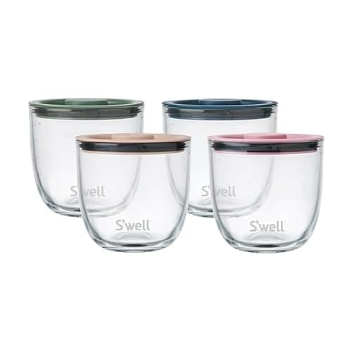 S'well 16oz Glass Prep Bowl Set of 4 For Easy Meal Prep, Vintage Pastels, Made From Durable Tempered Glass - Image 1