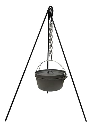 Cuisiland Camping Tripod Campfire Cooking Dutch Oven Tripod Adjustable Grill Tripod for Outdoor Campfire Cooking Camping, Picnic - Image 1