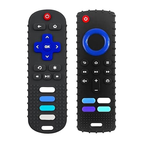 ERSIHUA 2Pcs Silicone Teething Toys, Remote Control Shape Teethers for Babies Remote Teething Toys, Silicone TV Remote Teether BPA Free/Refrigerator Safe - Image 1
