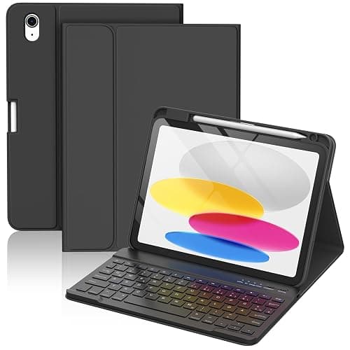 CC Store Hülle mit Tastatur für iPad A16 11 Generation 2025/10 Generation 2022 (11/10.9 Zoll), Magnetische abnehmbare deutsche Tastatur mit Stifthalter für iPad 11/10 Gen, QWERTZ Layout (Schwarz) - Image 1