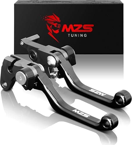 MZS Black Dirt Bike Brake Clutch Levers Pivot Adjustable CNC Compatible with KX65 2000-2025 / KX85 2001-2025 / KX100 2001-2021 / KX125 2000-2005 / KX250 2000-2004 / KX250F 2004 - Image 1