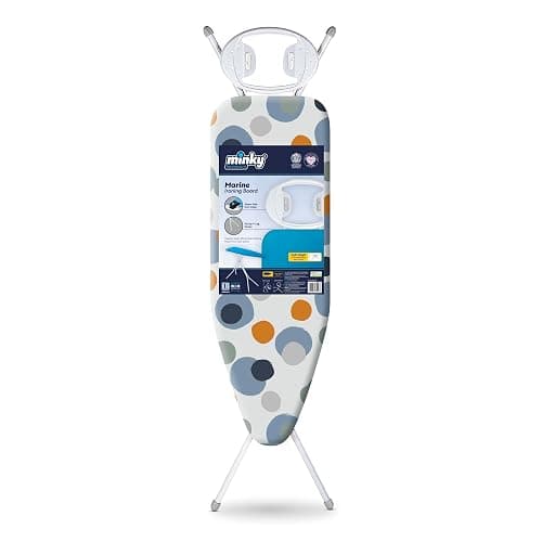 Minky Marine Ironing Board with 114 x 38cm Ironing Surface, Angled Iron Rest, Iron Board with Adjustable Height up to 94cm & Non-Slip Feet, Foldable, Made in the UK - Image 1