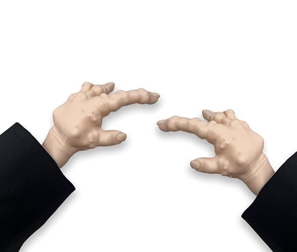 Munnygrubbers - 1 Pair Tiny Hands with Sticks - Mini Little Hand Stick Puppet - Halloween Costume - Strong Hand Prop - Scary Movies - Novelty Toy Gift - TikTok Famous - (Creepy 1x Set) - Image 1