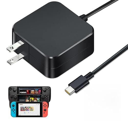 45W USB-C Fast Charger for Steam Deck/OLED & Nintendo Switch 2 | PD 3.0 AC Adapter with 6.6FT Cable,Compatible with Steam Deck Dock, ASUS ROG Ally,Mac Book Pro,Support TV Dock PS Console - Image 1