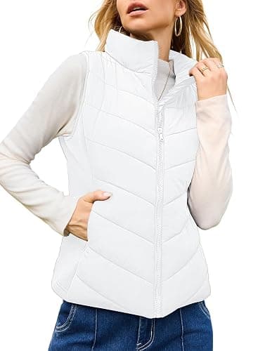 Dokotoo Puffer Vest Women Sleeveless Zip Up Outerwear Stand Collar Quilted Vest Warm Winter Jackets Coats with Pocket - Image 1