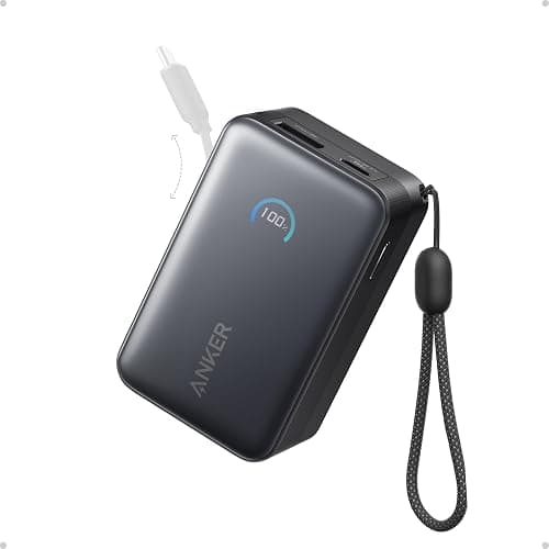 Anker Nano Portable Charger, 10,000mAh 45W Max Compact Power Bank, Travel Essential Phone Battery Pack with 2.3 ft InstaCord Retractable Cable for iPhone 17/16 Series, iPad, Galaxy, Pixel, and More - Image 1