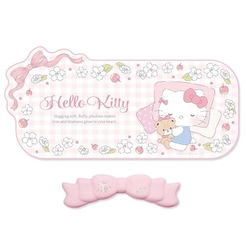 Kuitmor Kawaii Anime Mouse Pad Wrist Rest Support Set - Non-Slip Desk Mat and Memory Foam Bowknot Wrist Rest for Keyboard and Mouse,Perfect for Gaming or Home Office Work - FlowerCat - Image 1
