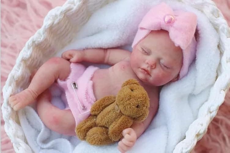 Mire & Mire 7" Miniature Reborn Baby Dolls - Silicone Full Body Baby Soft Skin Mini Realistic Newborn Doll with Feeding Accessories - Image 1