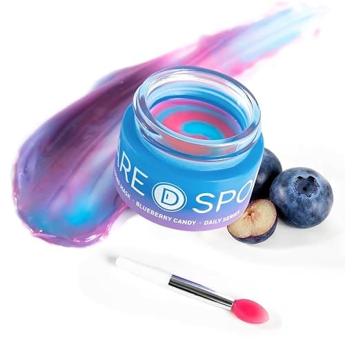 SPODARE Blueberry Lip Mask Overnight, Dual-Color Lip Sleeping Mask for Reduce Fine Lines, Nourish and Hydrating Dry Cracked Skin with Vitamin C and Shea Butter, Stocking Stuffer - Image 1