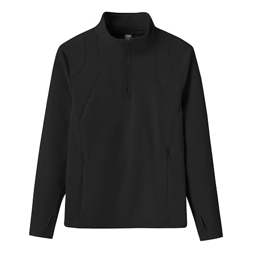 MoFiz Girls Long Sleeve Equestrian Riding Shirt Soft Thermal Half Zip Fleece Lined Jacket for Winter Horseback Riding Kids - Image 1