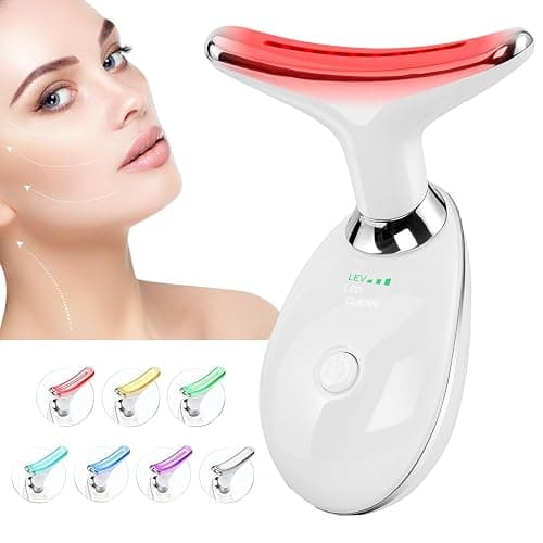 Red-Light-Therapy-for-Face and Neck, Face 𝖲 culpting Wand with 7 Color, Anti 𝖶rinkles Facial Massager for Face and Neck Tool for Skin Care (White) - Image 1
