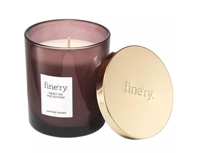 Finery Sweet On The Outside Candle, 7oz | Glass Candle with 37 Hours Burn Time | Comes with Makeup Remover Pads Gift - Image 1