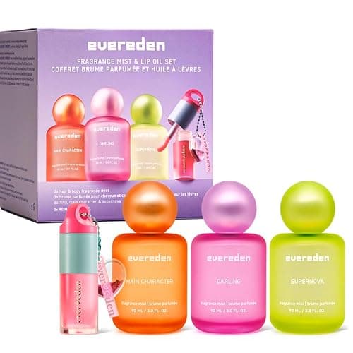 Evereden Kids Fragrance Gift Set, 3 Hair & Body Mists + Tinted Lip Oil | Developed with Harvard & Stanford Dermatologists | 3 Collectible Hair & Body Mists & Tinted Lip Oil for Girls & Teens - Image 1