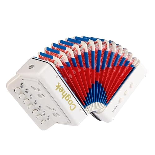 Coghek Kids Accordion For Kids 10-Key Mini Accordion Instrument Toy White | Portable children’s accordion musical instrument for beginners, educational music toy gift for creative music learning - Image 1