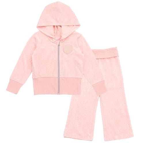 Wicked Girls Velour Zip Up Hoodie and Flare Pants Outfit Set Toddler to Big Kid Sizes (4T - 14-16) - Image 1
