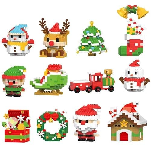 NDZUI 2025 Christmas Building Blocks Set, Stacking Bricks Christmas Decorations and Gifts Building Set Toys Xmas Gifts for Kids and Adults (Random 1 Set) - Image 1