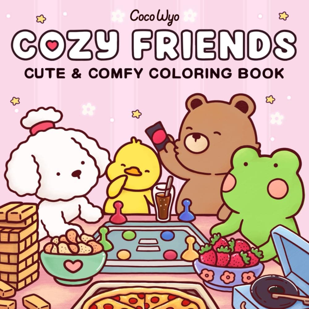 Cozy Friends: Coloring Book for Adults and Teens Featuring Super Cute Animal Characters with Easy and Simple Designs for Relaxation - Image 1