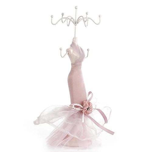 Salmue Princess Dress Jewelry Stand - Holder for Necklace, Earring, Ring - Lady Model Dress High-heeled Shoes Display (Small Model) - Image 1