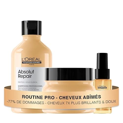 L'OREAL PROFESSIONNEL - Cheveux Secs & Abîmés - Absolut Repair - Nourrit & Répare la Fibre, Protège & Apporte Brillance - Enrichi en Protéines de Blé - Image 1