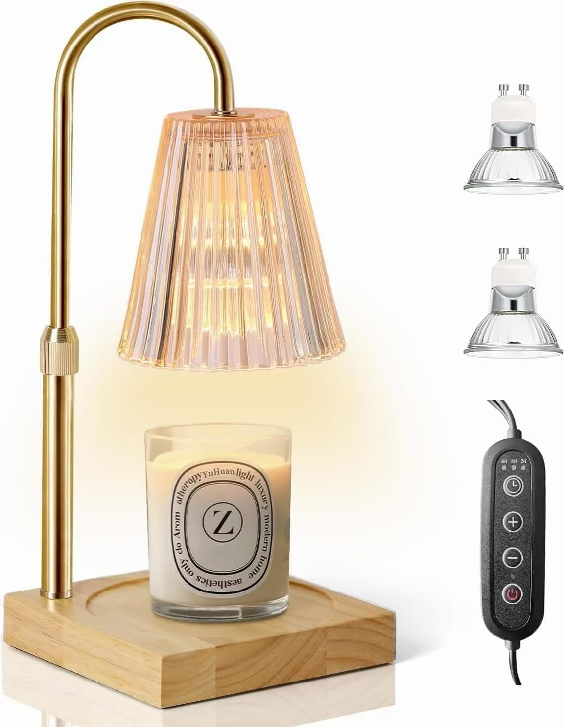 Candle Warmer Lamp with Timer Dimmer Adjustable Height, Mothers Day Gifts, Electric Wax Warmer Vintage Home Decor for Scented Jar Candle - Image 1