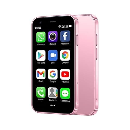 CostMvp Mini Phone Unlocked 3.0" Compact Smartphone Android 9 Quad-Core Dual SIM Face ID 2GB+16GB (Up to 128GB SD) 3G 5MP+5MP Dual Cameras (Pink) - Image 1