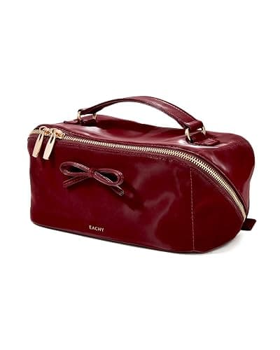 EACHY Travel Makeup Bag,Large Capacity Cosmetic Bags for Women,Waterproof Portable Pouch Open Flat Toiletry Bag Pattern Makeup Bag - Image 1