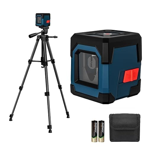 Laser Level, RockSeed Cross Line Laser with Self-Leveling, Vertical and Horizontal Line, Rotatable 360 Degree, Carrying Pouch, Battery Included (Green with 47 inch Tripod) - Image 1