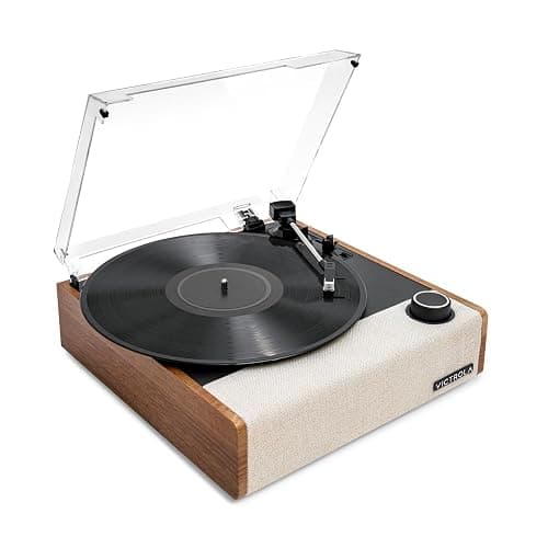 Victrola Eastwood II Record Player with Speakers – Bluetooth 5.1 and Vinyl Stream Technology, Vintage Style 3-Speed Vinyl Player, Audio Technica AT-3600LA Cartridge (Oak) - Image 1