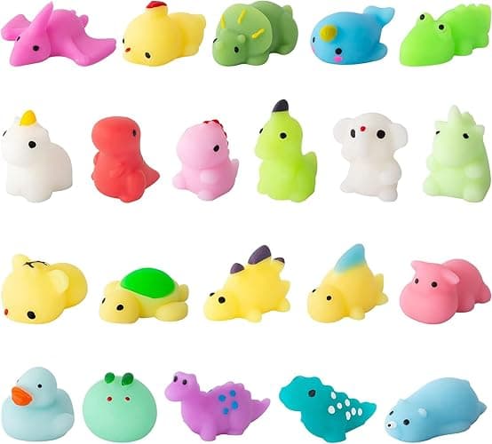 JUAUO 21 Pieces Mini Animal Squishy Pack - Soft Fidget Toys Stress Mochi Squeeze Toys, Kids Childrens Fidget Stress Relief Sensory Toy Party Bags Filler - Image 1