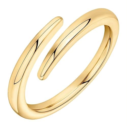 PAVOI 14K Gold Plated Open Twist Eternity Band for Women - Image 1