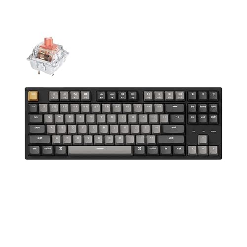 Keychron C1 Pro Wired Mechanical Keyboard TKL Layout, QMK Programmable RGB Backlit with Hot-swappable K Pro Silent Red Switch, OEM Profile Double-Shot PBT Keycaps Compatible for Mac Windows Linux - Image 1