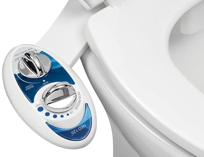 LUXE Bidet NEO 120 - Single Nozzle, Self-Cleaning, Non-Electric Bidet Attachment for Toilet Seat, Adjustable Water Pressure, Rear Wash (Blue) - Image 1