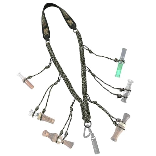 Duck Call Lanyard - Duck Whistle Hunting Accessories with 10 Removable Loops, Camo Woven Goose Call Carry, Christmas Outdoor Predator Gear Gifts for Hunter - Without Duck Call - Image 1