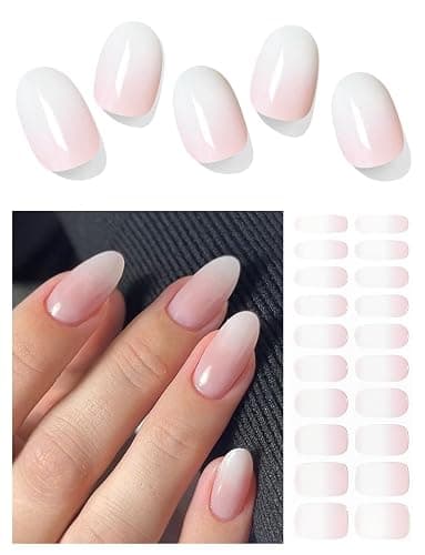 Wahrshei Vernis Autocollant UV | Rose Dégradé Autocollant Ongle Gel UV | 20pcs Film pour Ongles Autoadhésif | Gel Nail Stickers, Autocollants et Pochoirs Pour Nail Art - Image 1